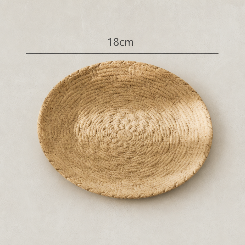 Leaf-Shaped Jewelry Tray – Round Wooden Powder Jewelry Organizer Dish