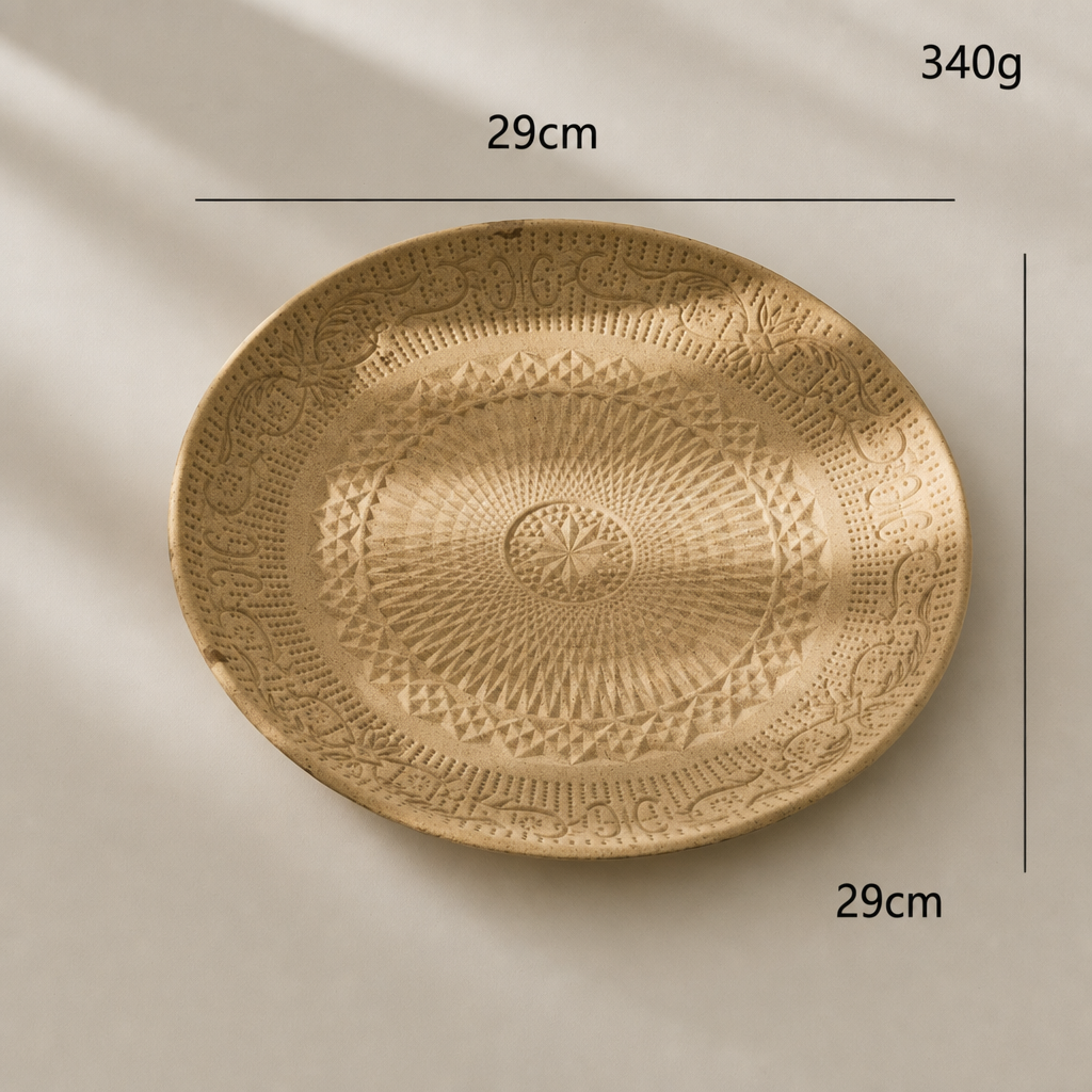 Leaf-Shaped Jewelry Tray – Round Wooden Powder Jewelry Organizer Dish