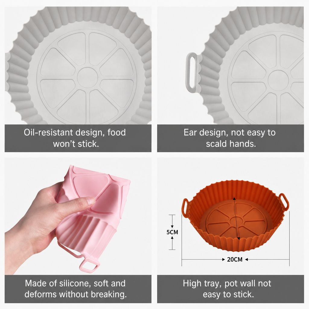 Food Grade Silicone Air Fryer Baking Tray