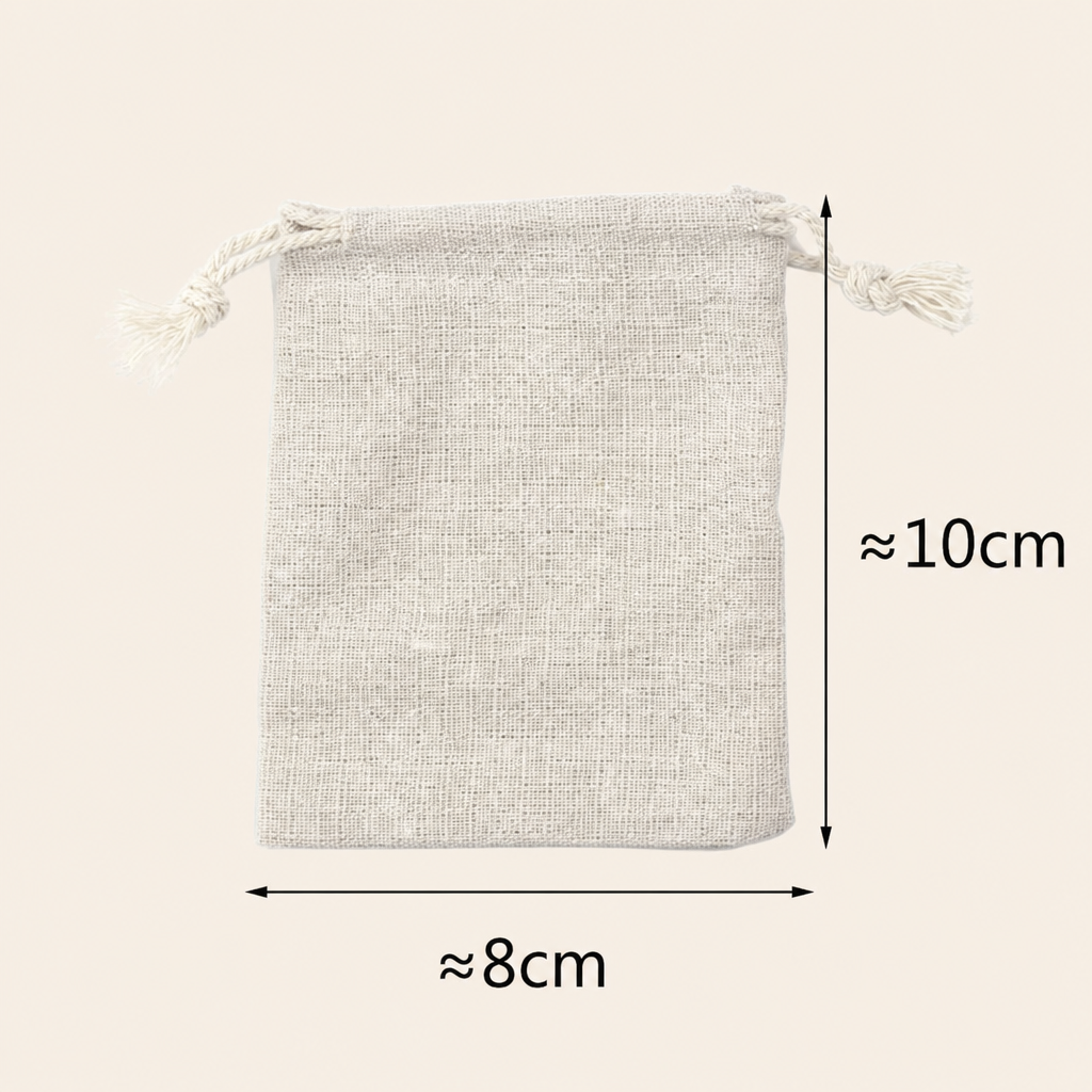 Natural Cotton Linen Drawstring Pouch
