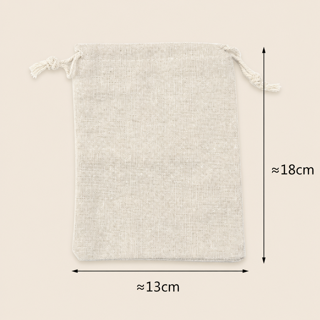 Natural Cotton Linen Drawstring Pouch