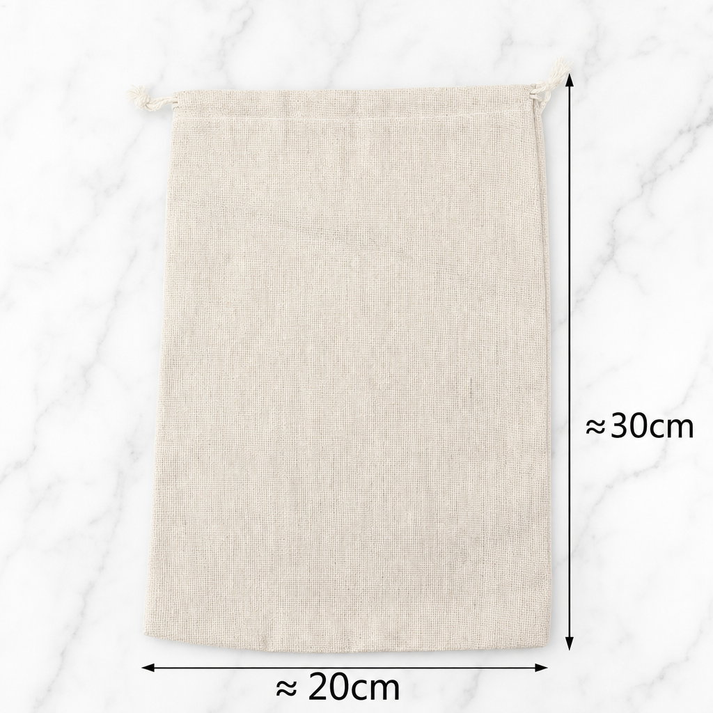 Natural Cotton Linen Drawstring Pouch