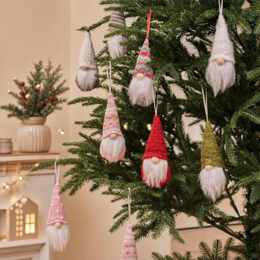 Christmas Knitted Hat Faceless Doll – Cute Plush Forest Grandpa Christmas Figure