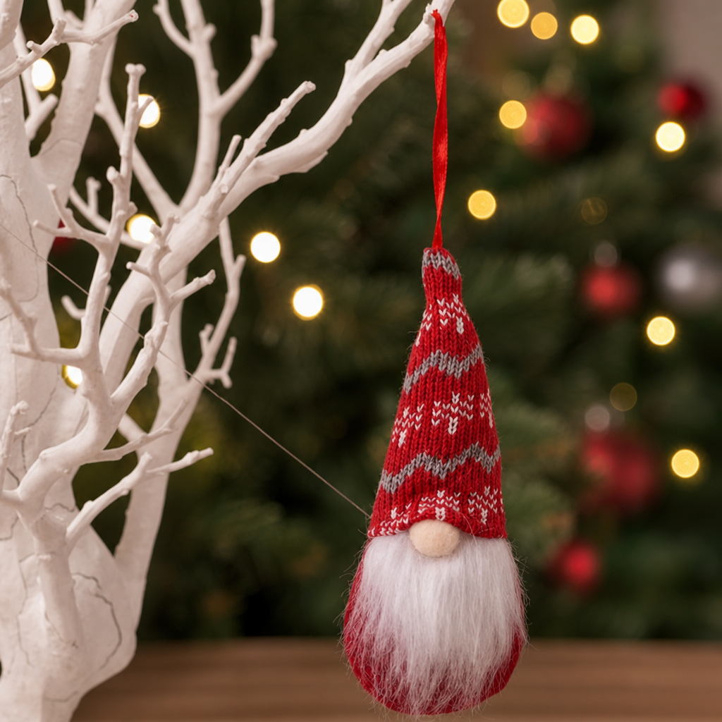 Christmas Knitted Hat Faceless Doll – Cute Plush Forest Grandpa Christmas Figure