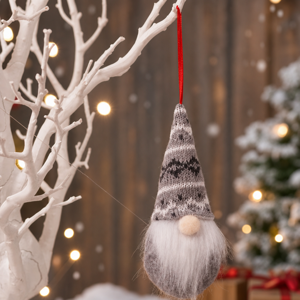 Christmas Knitted Hat Faceless Doll – Cute Plush Forest Grandpa Christmas Figure