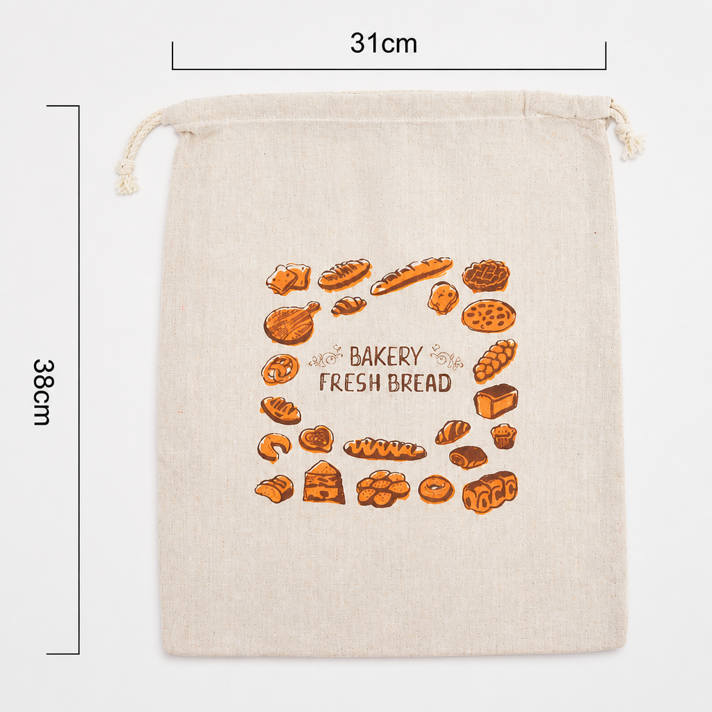 Cotton Linen Bread Bag – Reusable Bread Storage Bag