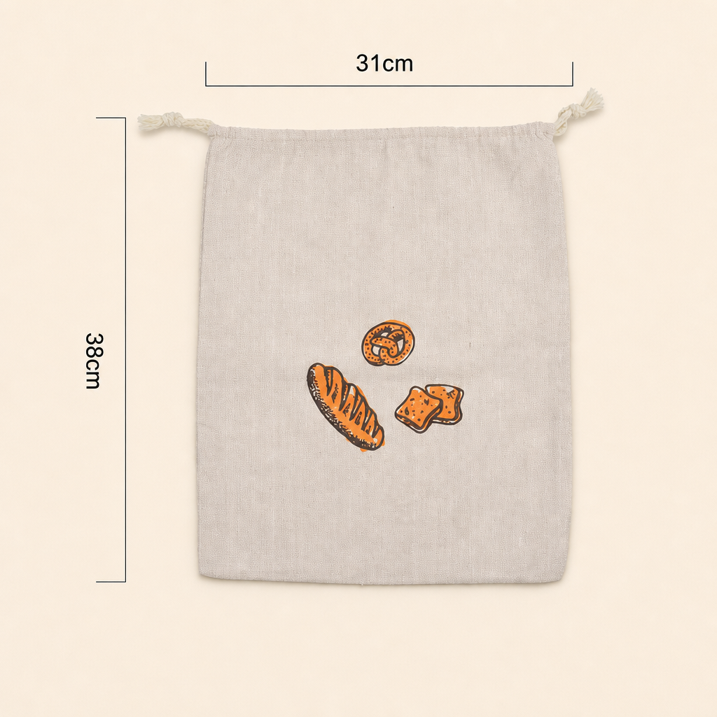 Cotton Linen Bread Bag – Reusable Bread Storage Bag