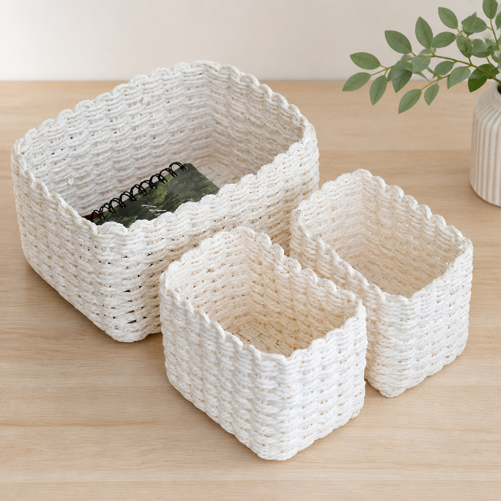 Handmade Woven Desktop Storage Basket