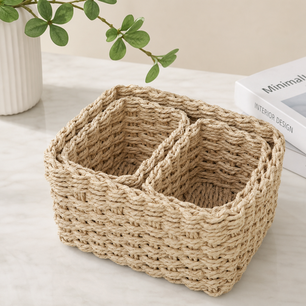 Handmade Woven Desktop Storage Basket