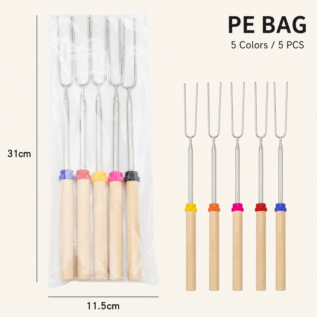 Stainless Steel Retractable BBQ Skewers