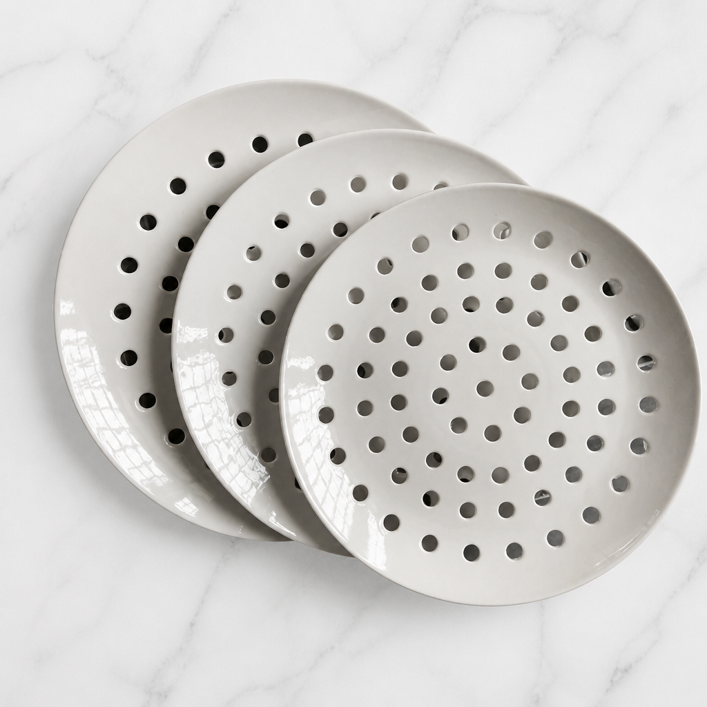Ceramic Porous Steaming Plate – Creative Seafood Steamer Dish