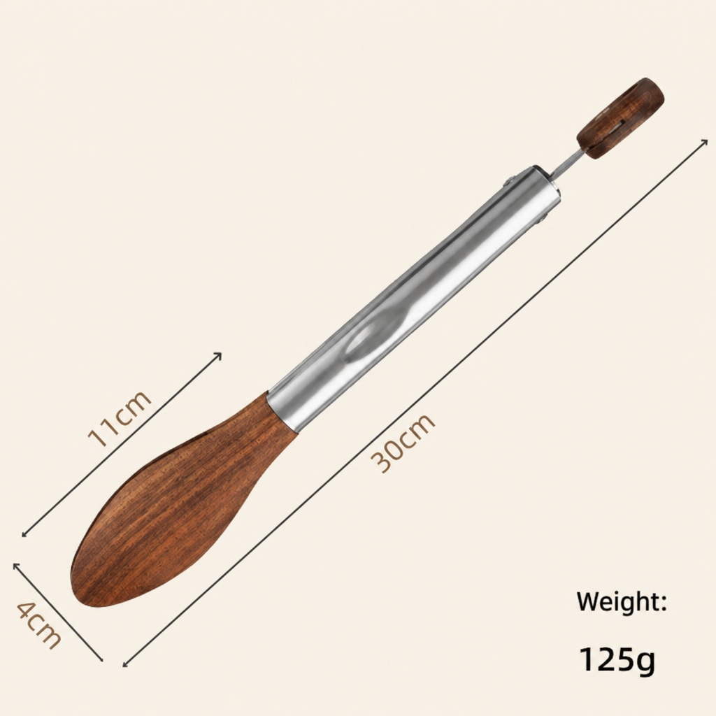 Walnut Wood Food Tongs Stainless Steel Kitchen Serving Tongs