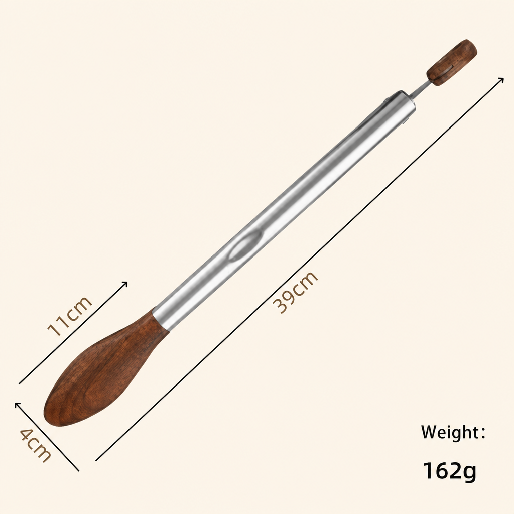 Walnut Wood Food Tongs Stainless Steel Kitchen Serving Tongs