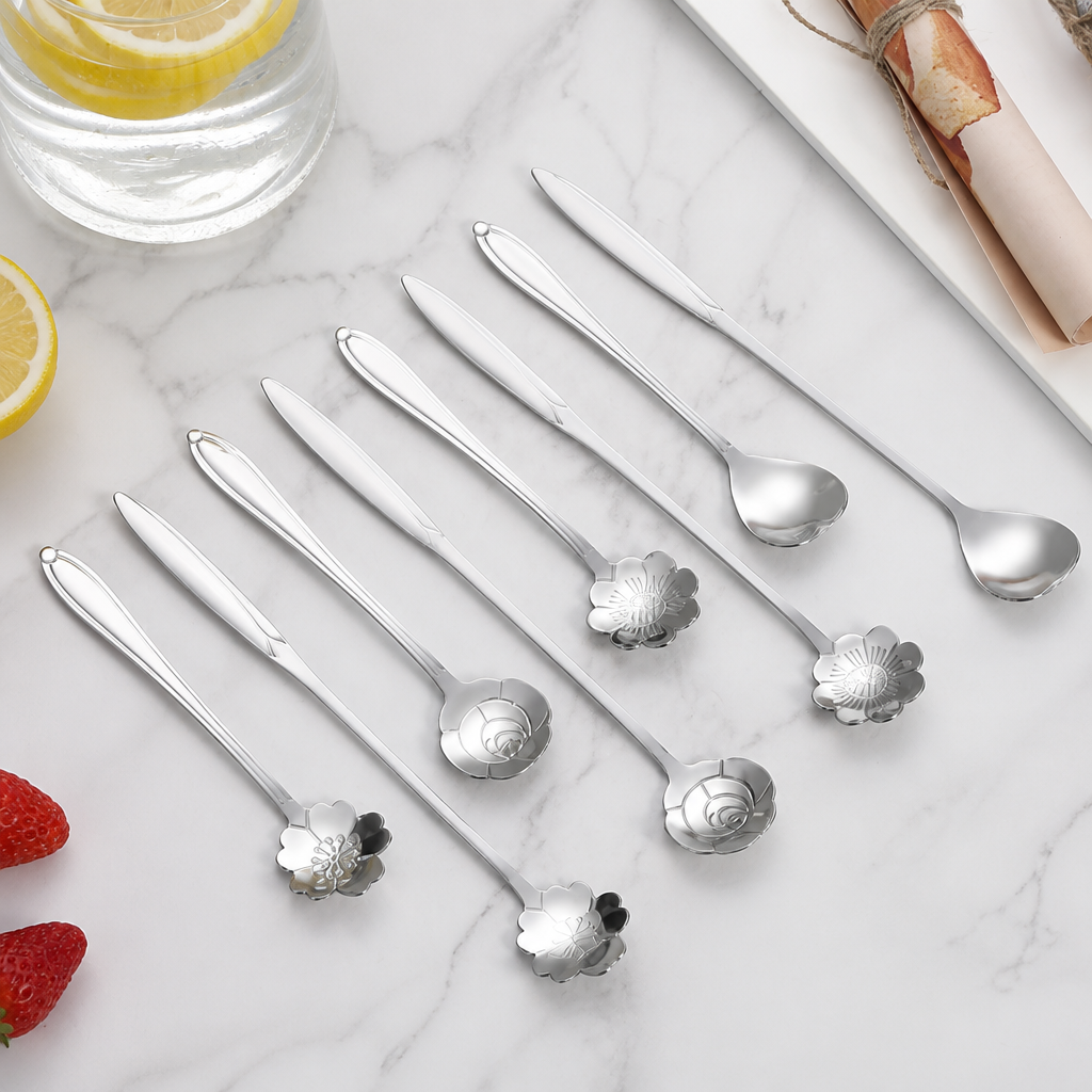 Stainless Steel Sakura Spoon Long Handle Stirring Spoon