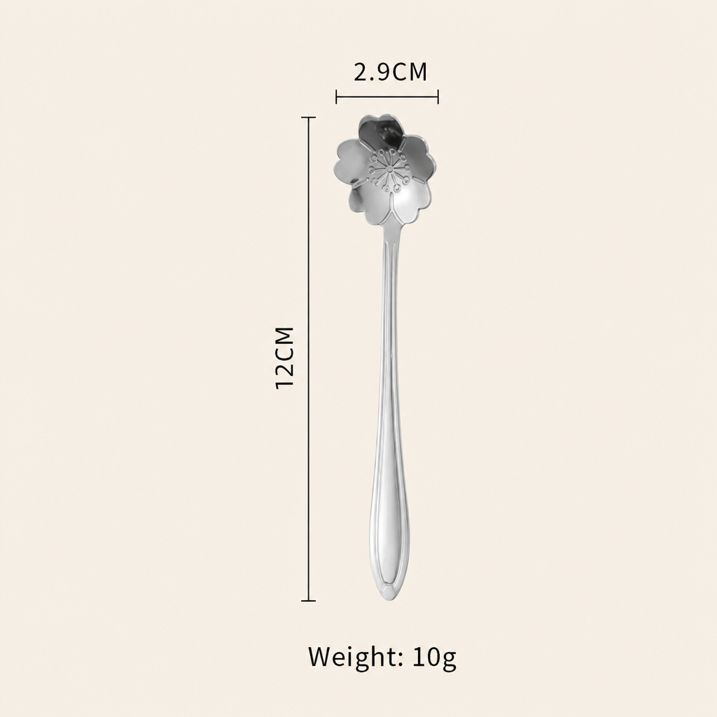 Stainless Steel Sakura Spoon Long Handle Stirring Spoon