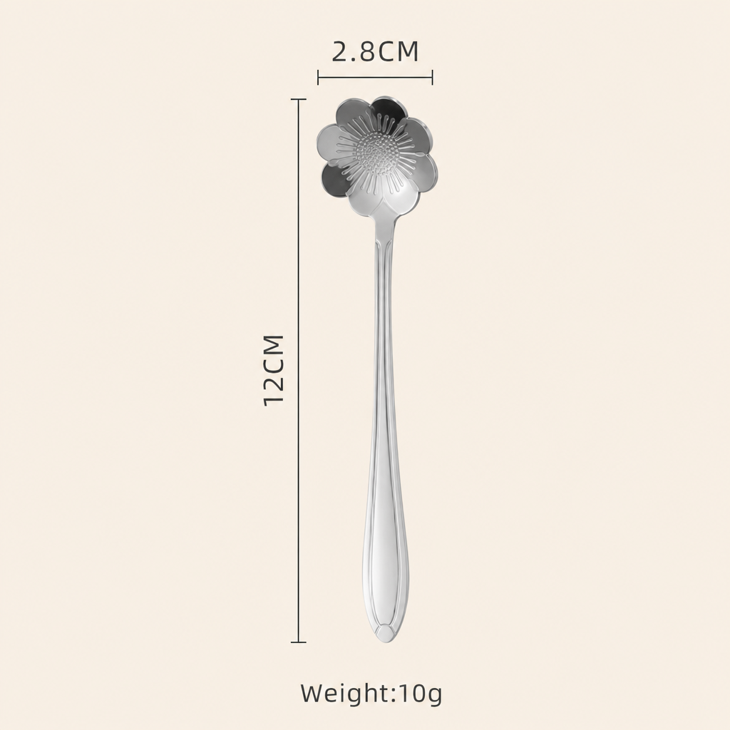 Stainless Steel Sakura Spoon Long Handle Stirring Spoon