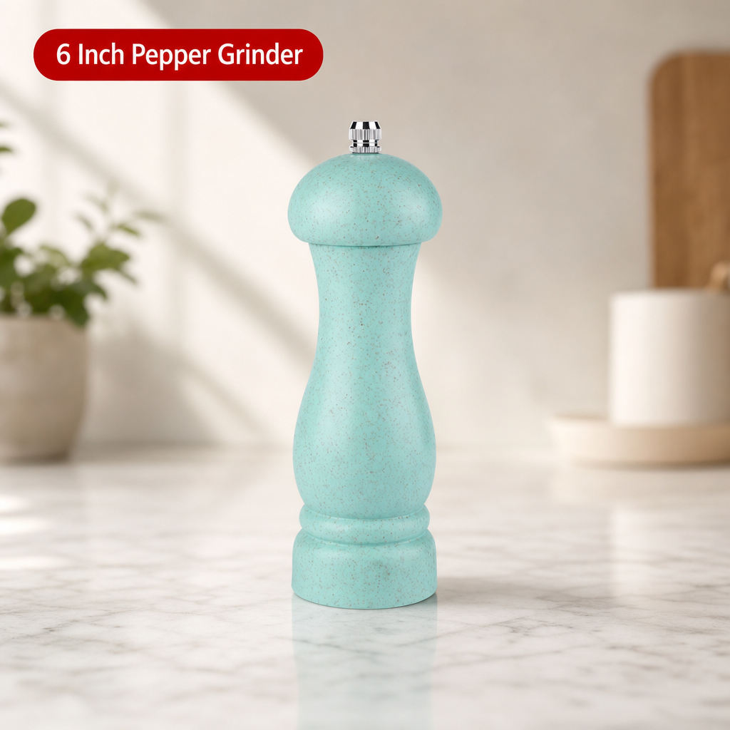 6-Inch Wheat Straw Pepper Grinder – Coarse Salt and Pepper Mill