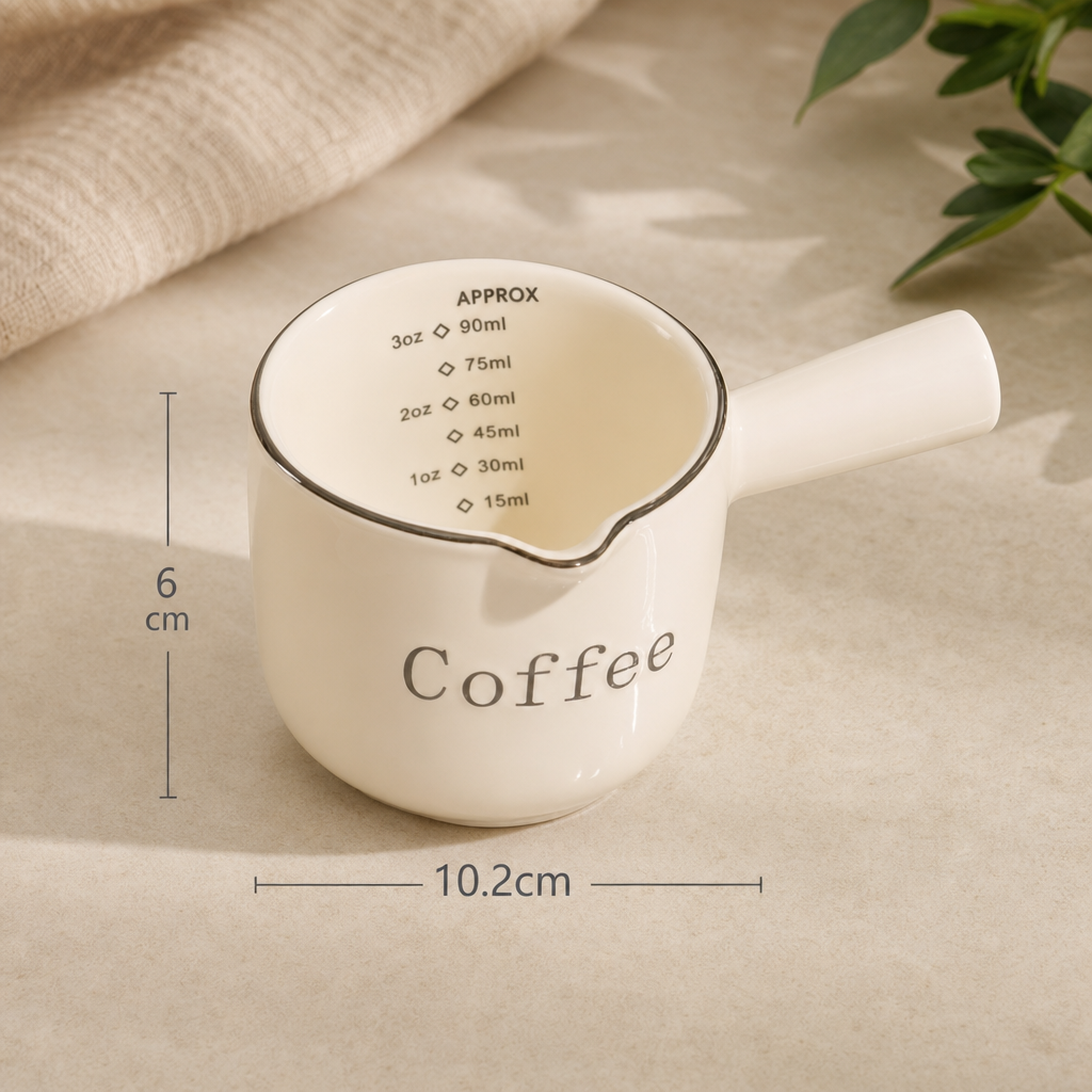Ceramic Coffee Creamer Cup with Measurement Scale