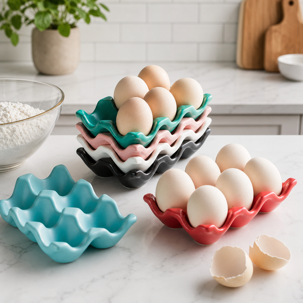 Ceramic Egg Storage Box Egg Holder Tray