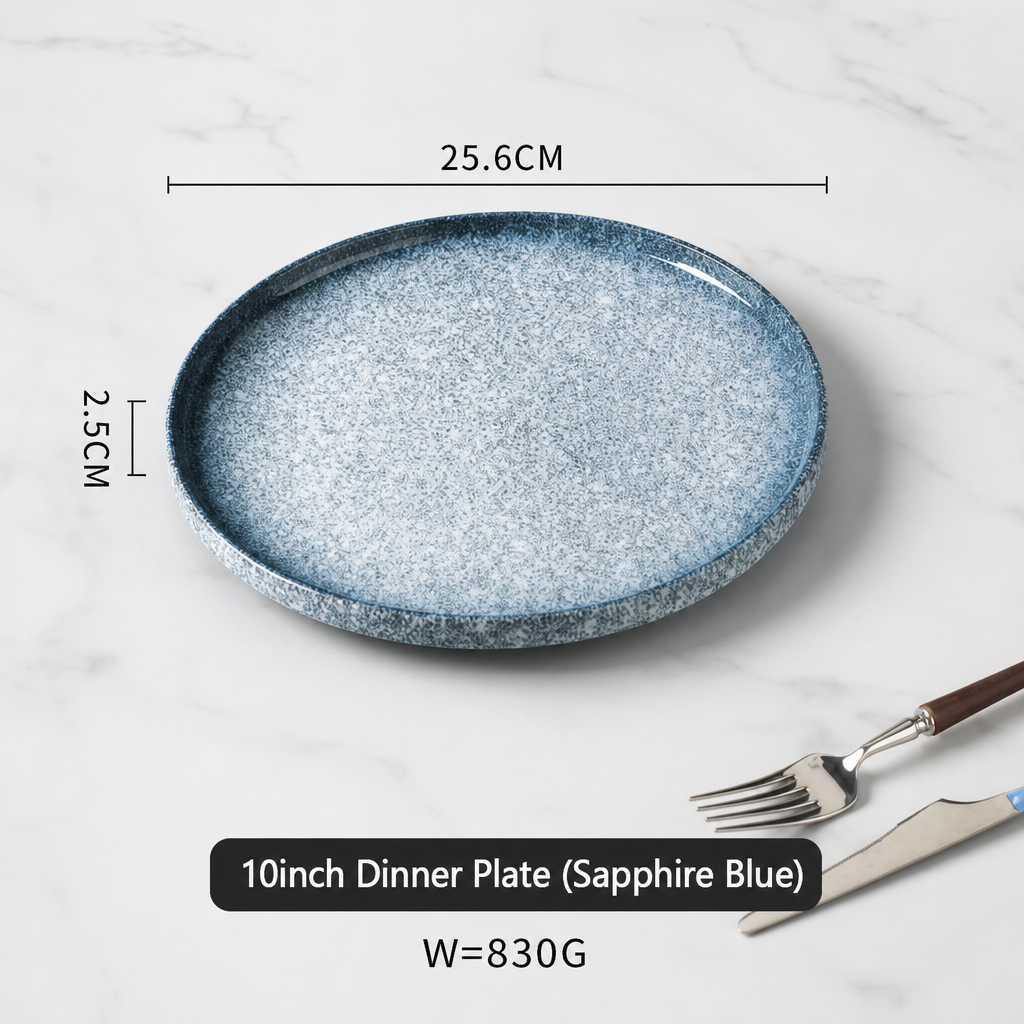 Black Ceramic Dinner Plate Serving Plate