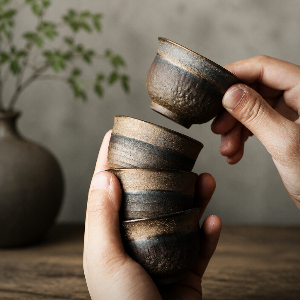 Rustic Ceramic Tea Cup Handmade Pottery Teacup
