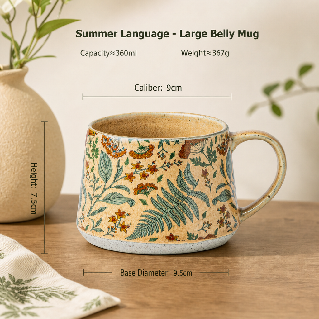 Vintage Style Ceramic Coffee Mug Floral Coffee Cup