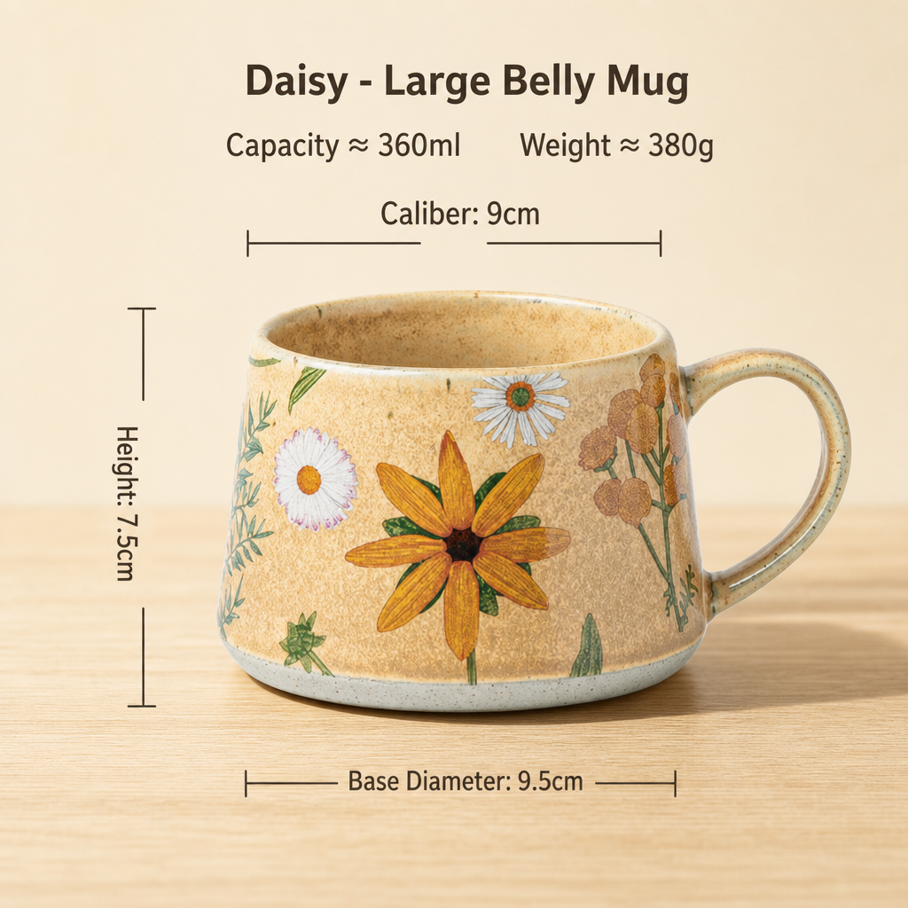 Vintage Style Ceramic Coffee Mug Floral Coffee Cup