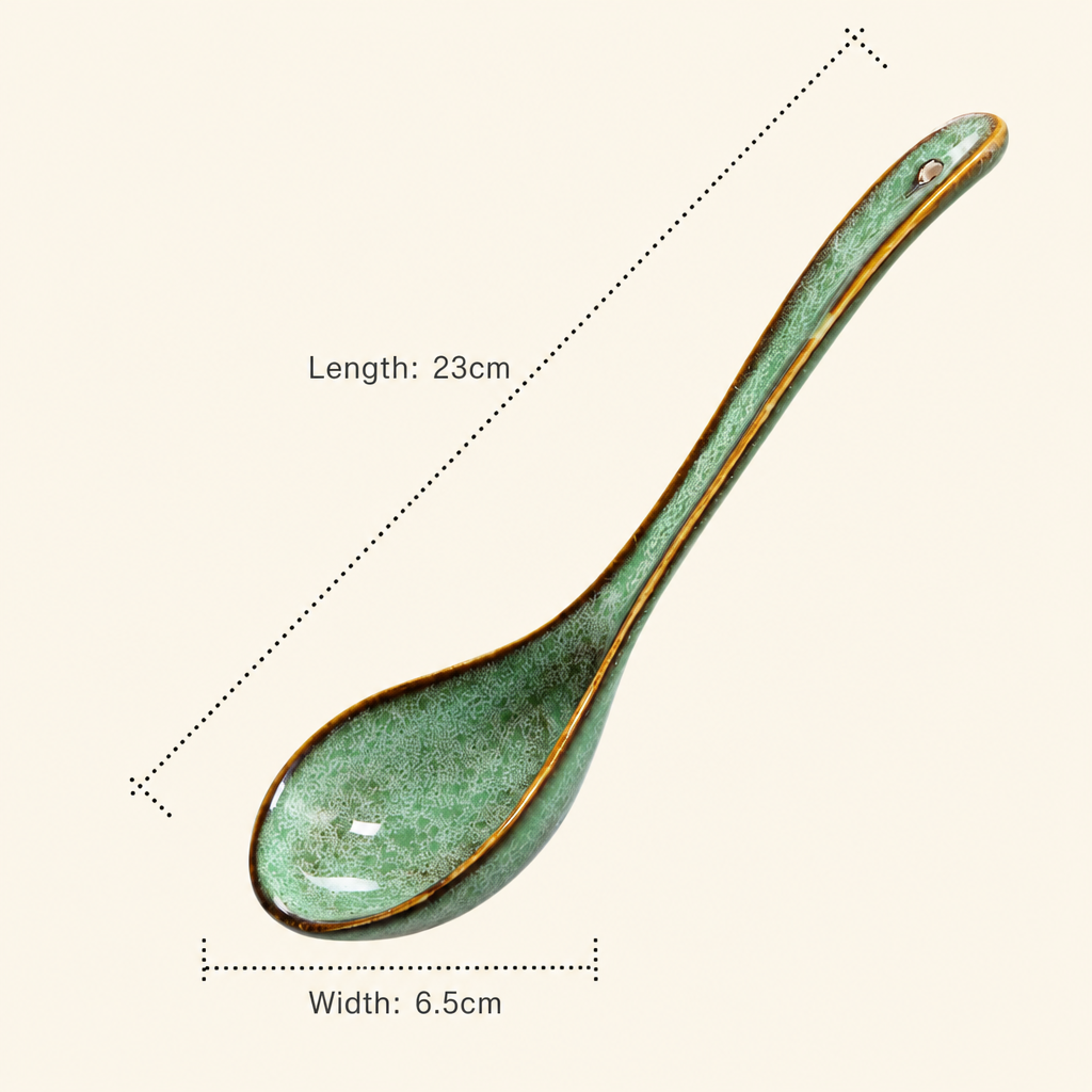 Creative Ceramic Soup Spoon Long Handle Serving Spoon