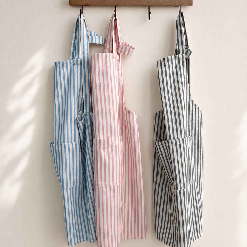 Striped Pure Cotton Apron Kitchen Household Cleaning Apron