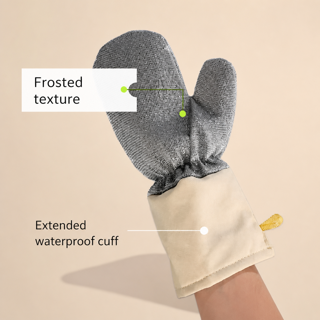 Extended Thick Steel Wire Dishwashing Glove Kitchen Cleaning Glove