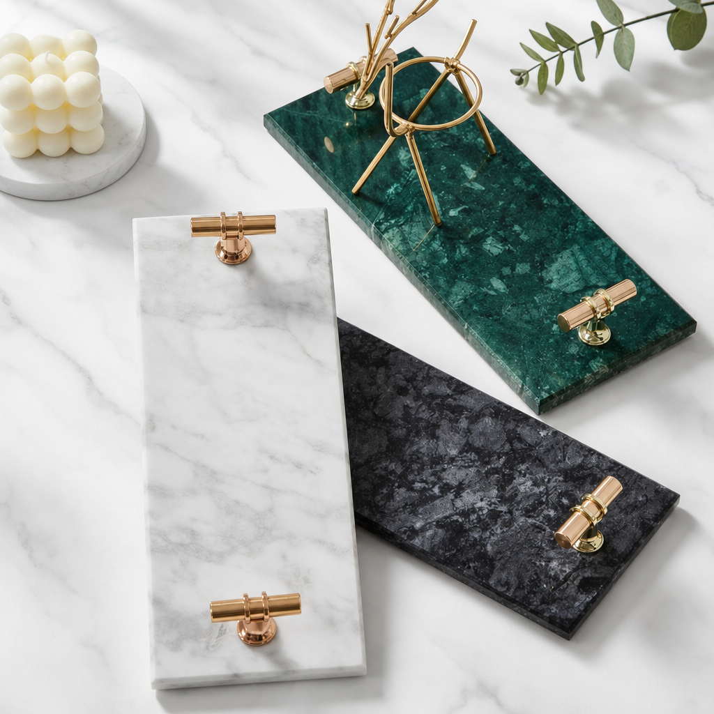 Natural Marble Tray Minimalist Decorative Serving Tray