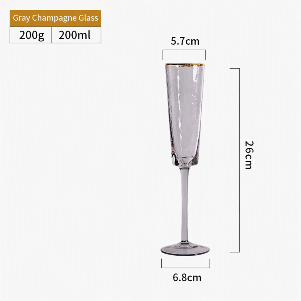 Crystal Glass Champagne Flute Elegant Wine Glass Transparent Stemmed Cup