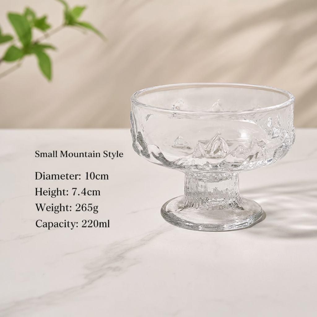 Elegant Glass Dessert Bowl Footed Dessert Cup Clear Glass Serving Bowl