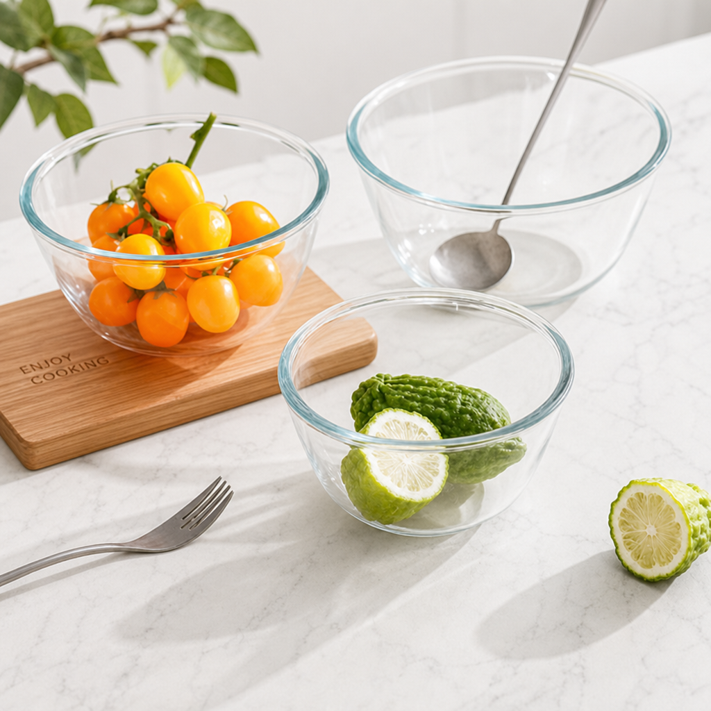 Thick Heat Resistant Glass Bowl Durable Clear Serving Bowl