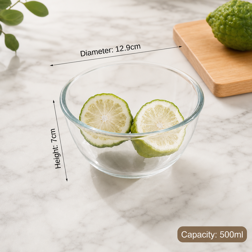 Thick Heat Resistant Glass Bowl Durable Clear Serving Bowl