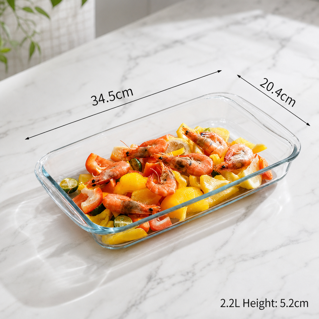 Rectangular Glass Baking Dish Heat Resistant Oven Safe Baking Tray