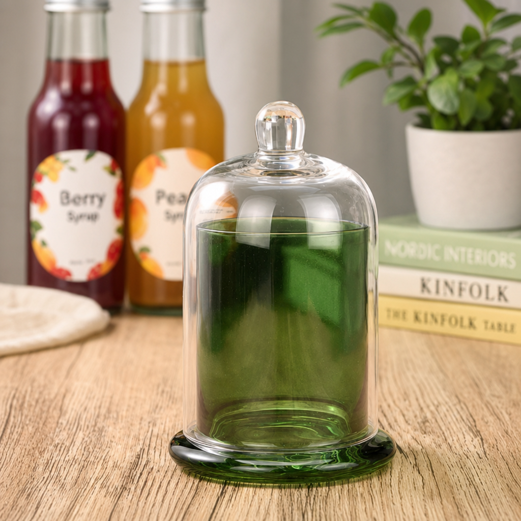 Crystal Glass Aromatherapy Cover Jar Decorative Candle Holder