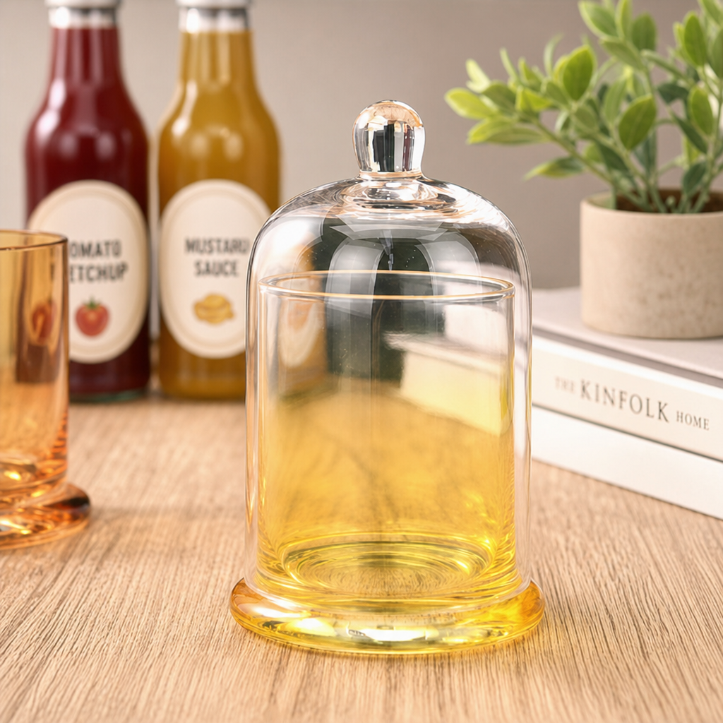 Crystal Glass Aromatherapy Cover Jar Decorative Candle Holder