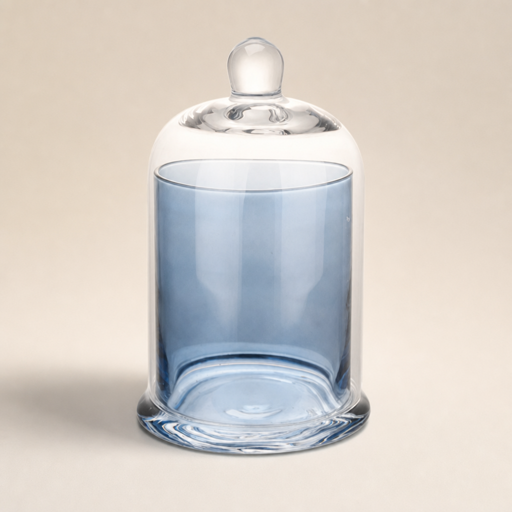 Crystal Glass Aromatherapy Cover Jar Decorative Candle Holder