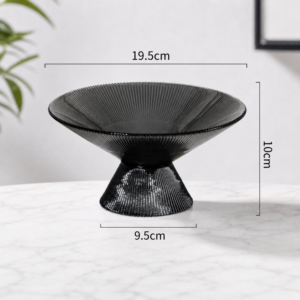 Minimalist Glass Fruit Bowl Decorative Serving Bowl