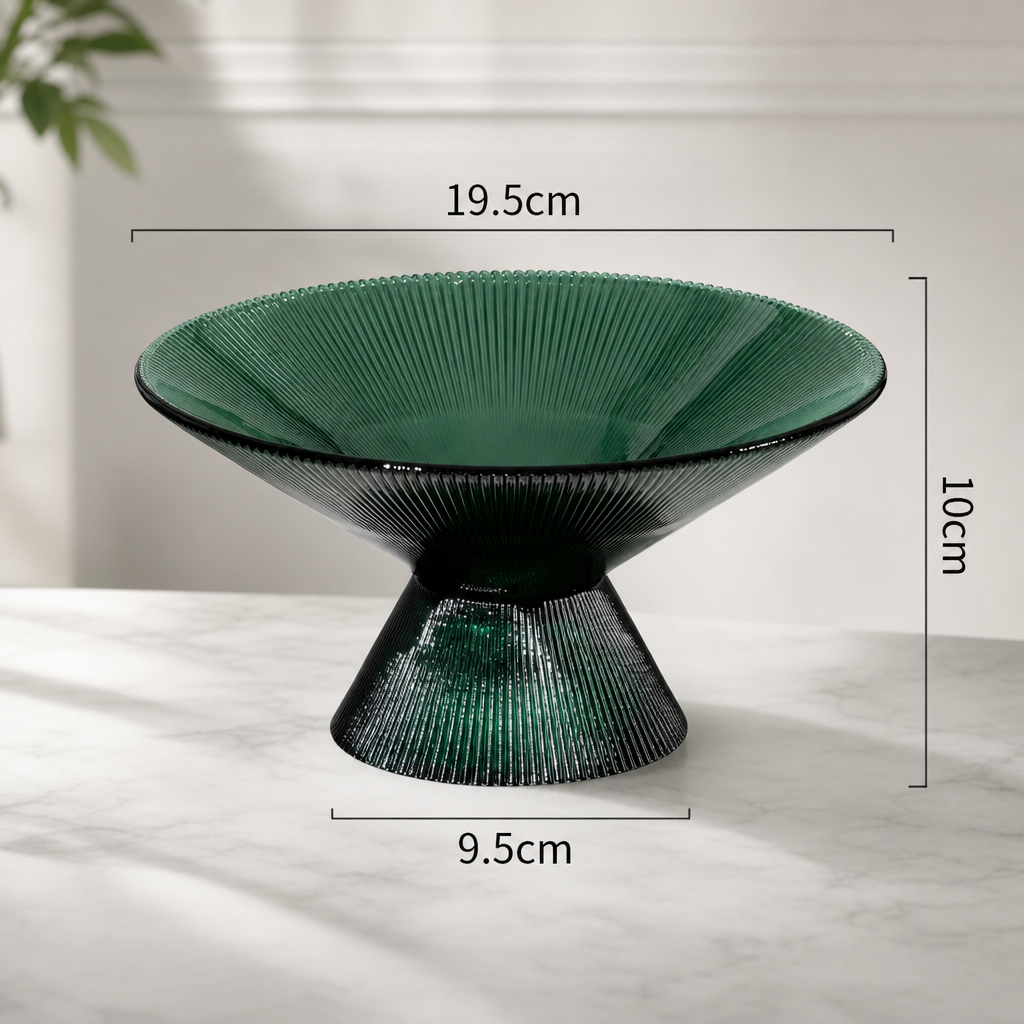 Minimalist Glass Fruit Bowl Decorative Serving Bowl