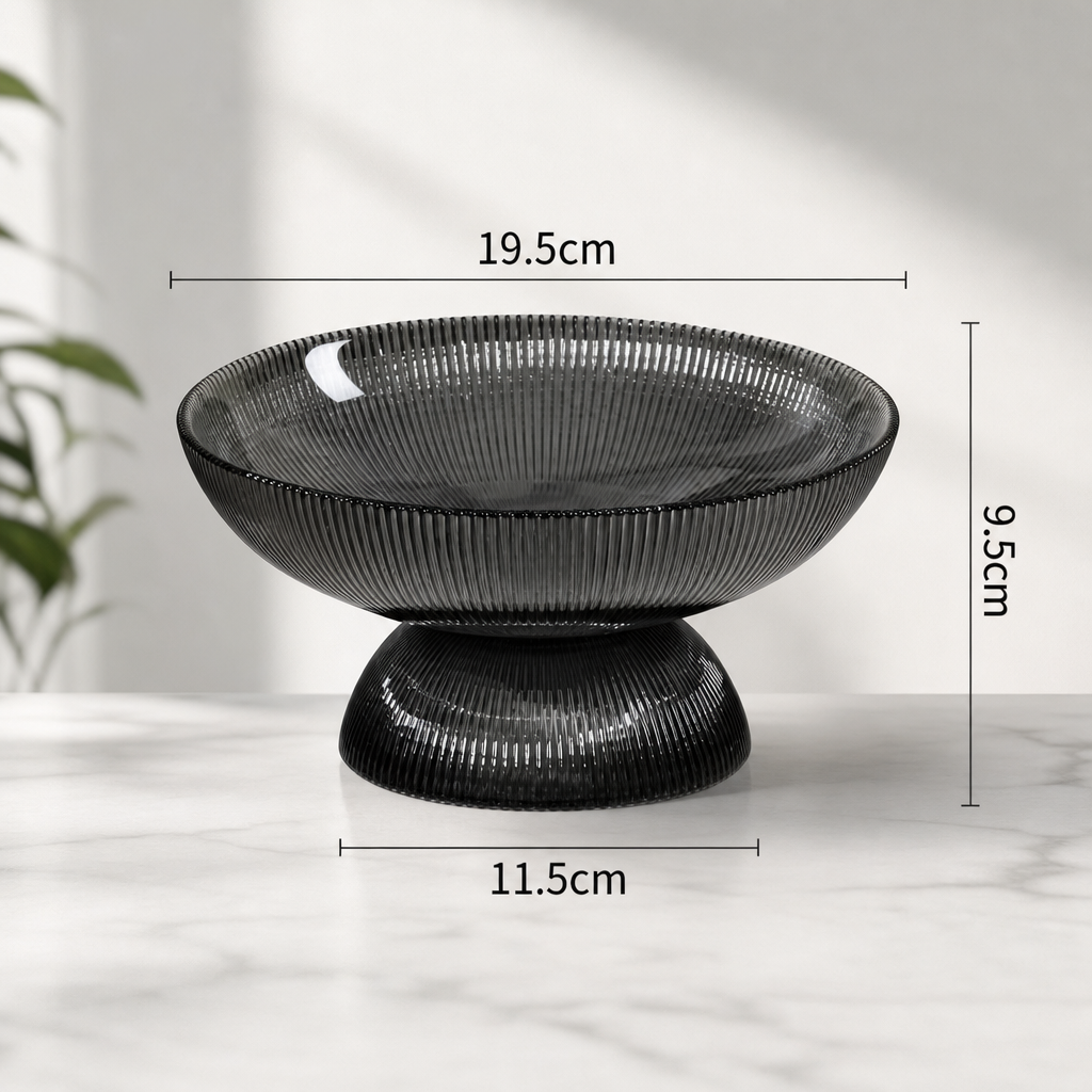 Minimalist Glass Fruit Bowl Decorative Serving Bowl