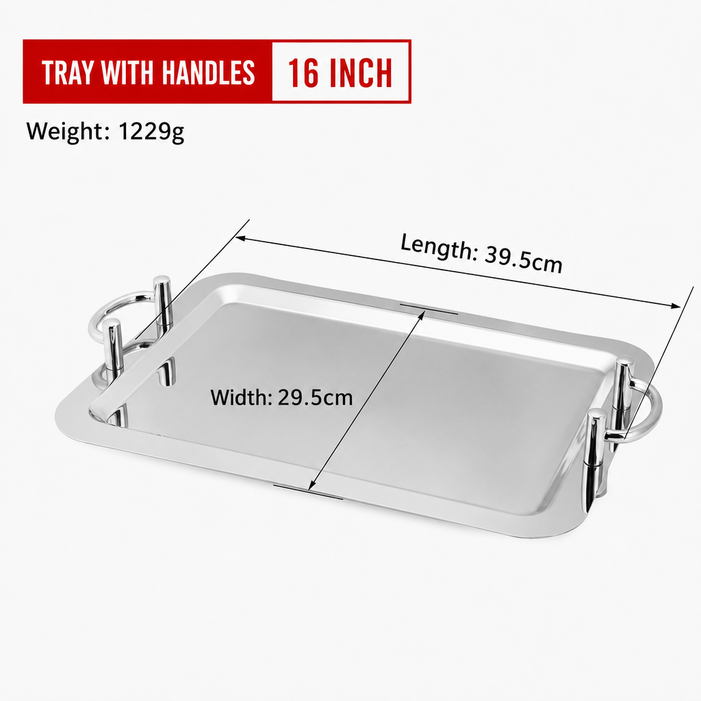 Stainless Steel Mirror Finish Rectangular Serving Tray