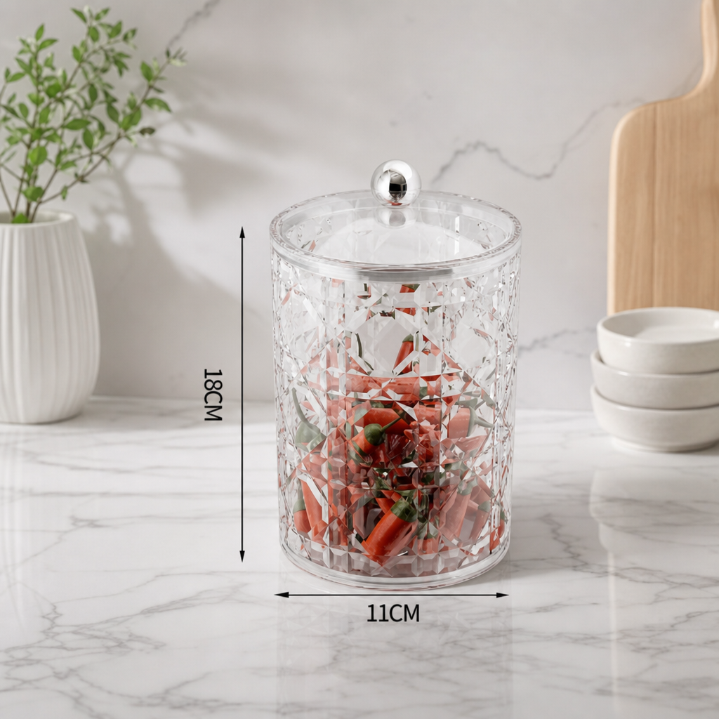 Transparent Grain Storage Jar Airtight Food Storage Container with Lid