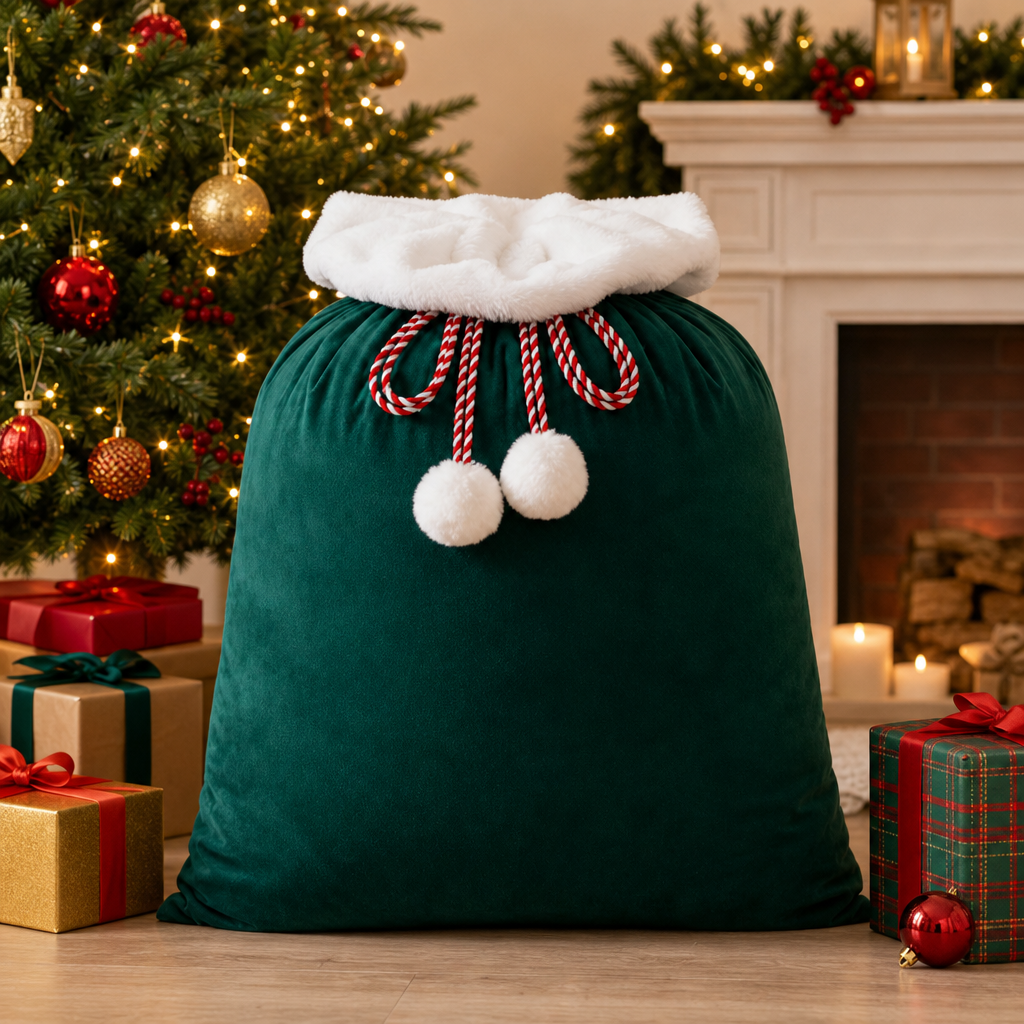 Christmas Gift Bag Velvet Drawstring Candy Bag Holiday Gift Sack