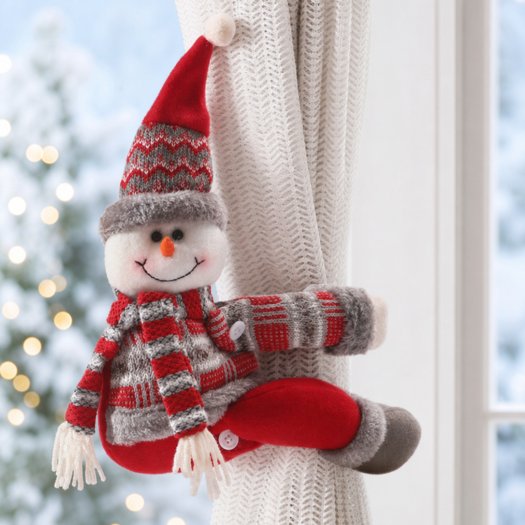 Santa Claus Curtain Tieback Christmas Window Decoration
