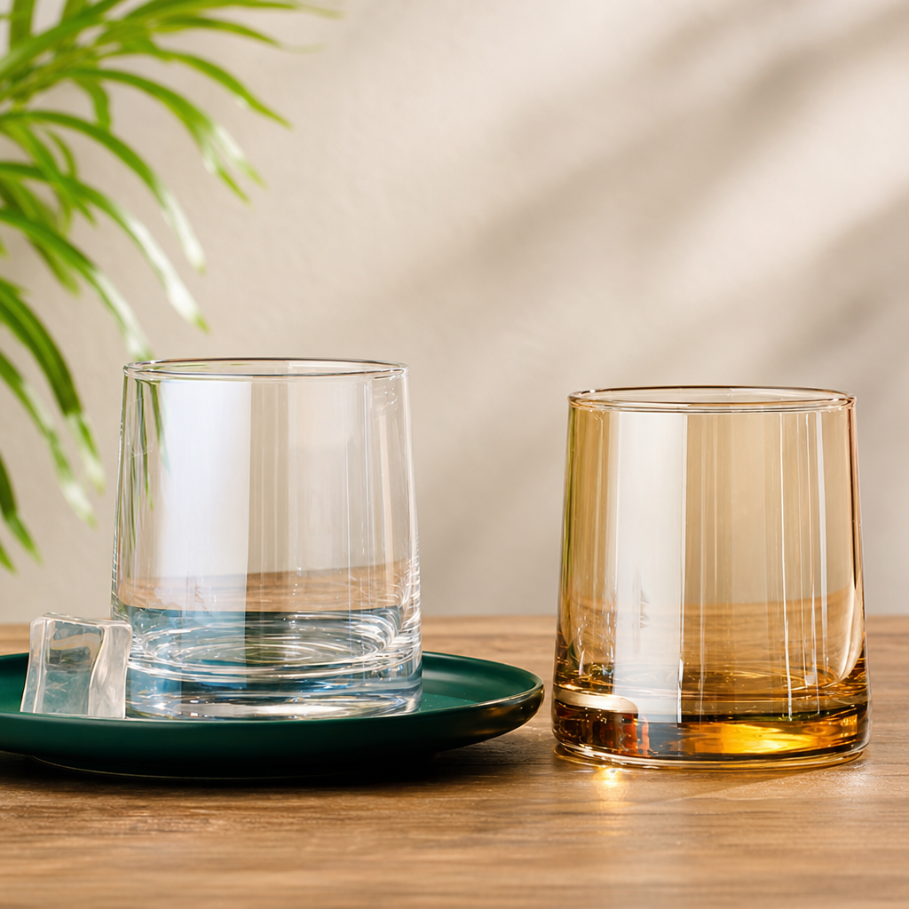 Clear Glass Tumbler Cup for Hotel Bathroom Guest House