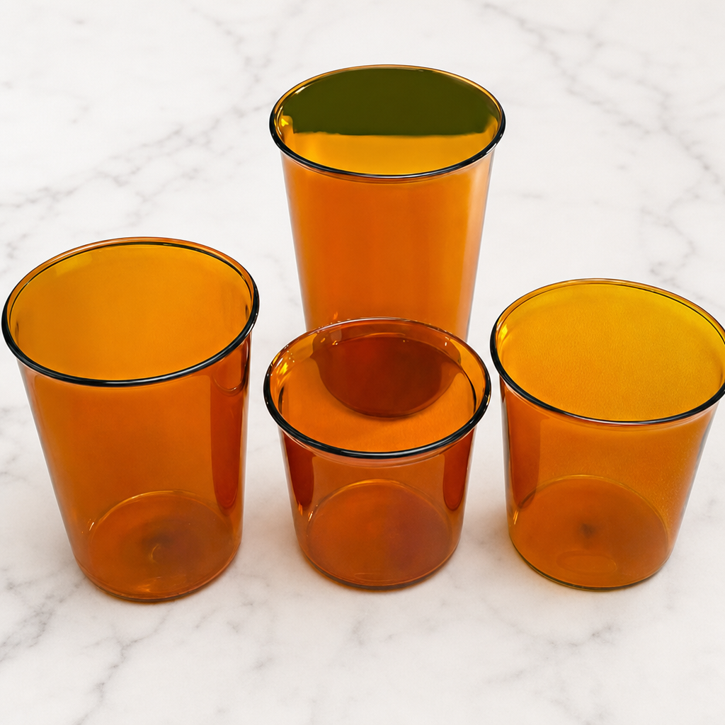 Amber Heat Resistant Glass Cup