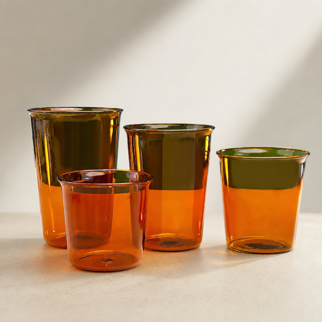 Amber Heat Resistant Glass Cup