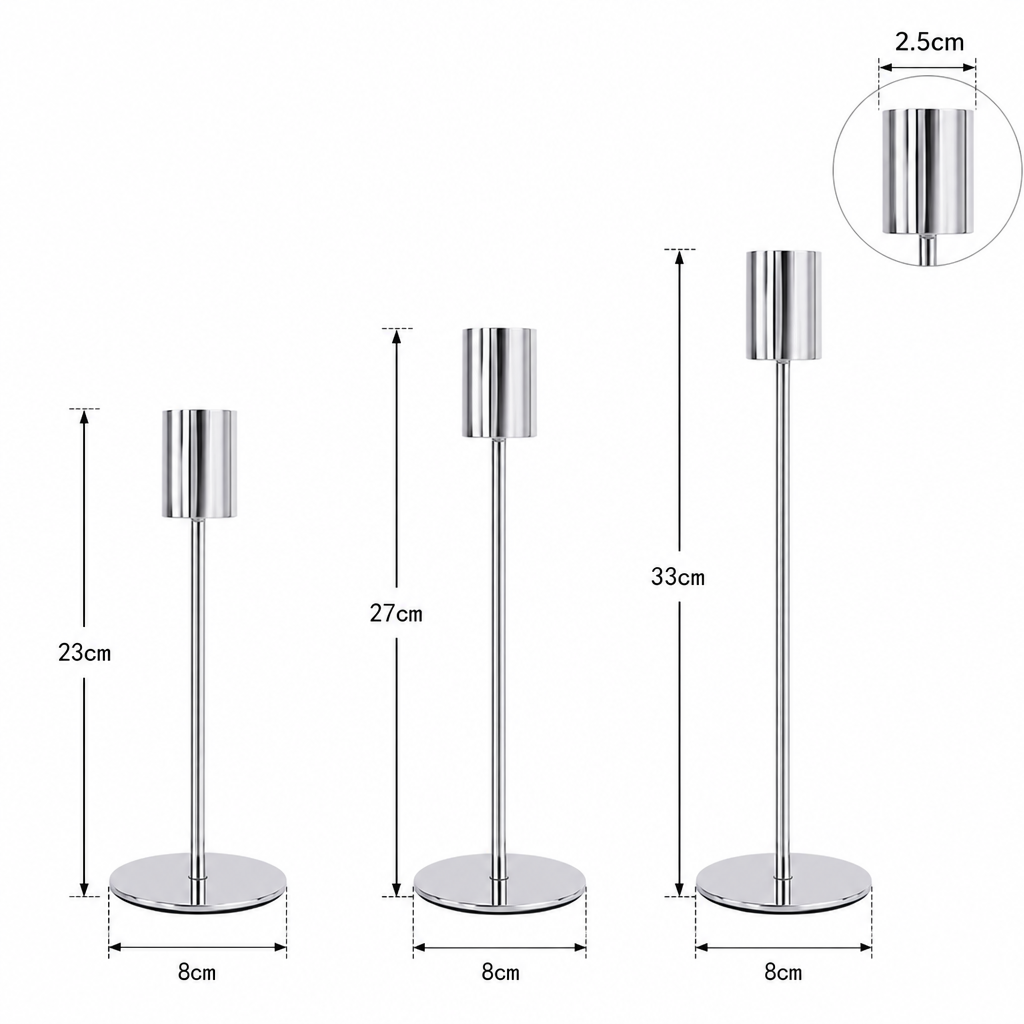 Iron Metal Candle Holder Set of 3